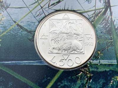 《竞宝斋》第423场 周日，周一，周二  3场连拍 （全场包邮） 意大利1992年花神500里拉 原册