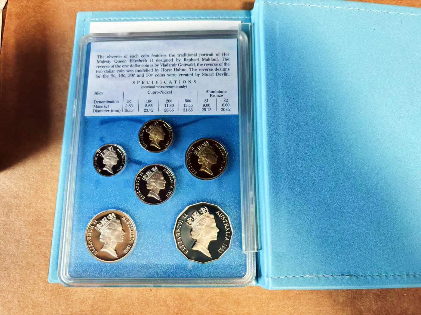 【Blue Auction】世界纸币精拍第732期——祝各位藏友国庆中秋假期快乐！ 【带盒】澳大利亚 1993年 女王头像 精制币一盒 全新品相 