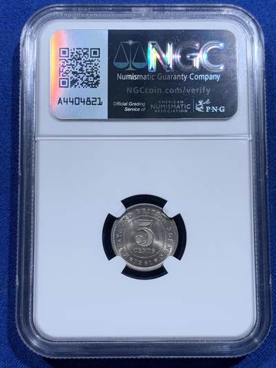 《竞宝斋》第423场 周日，周一，周二  3场连拍 （全场包邮） 三枚一组 NGC MS65-66 英属马来亚1961年5/10/20分大小面值一组 拆卷评级车轮光 收藏级的分数！