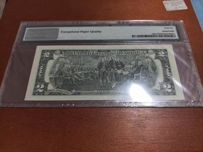 长老汇蛇年精选第五十四场拍卖 1995美国杰弗逊2美元纸钞，PMG 66