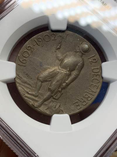 《竞宝斋》第423场 周日，周一，周二  3场连拍 （全场包邮） NGC MS63BN 瑞士1902年日内瓦凯雷德战役300周年纪念铜章