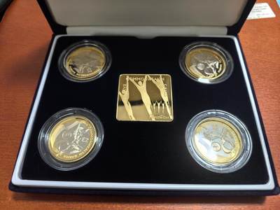长老汇马年精选第五场拍卖 - 2002英国曼切斯特英联邦运动会4枚套装——英格兰+苏格兰+威尔士+北爱尔兰2英镑镀金精制银币，盒证全，稀少品种