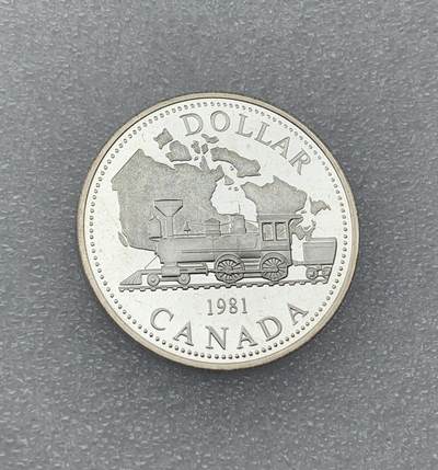 世界钱币专场拍卖 - 精制币1981年加拿大伊丽莎白二世火车一元银币 23.3克