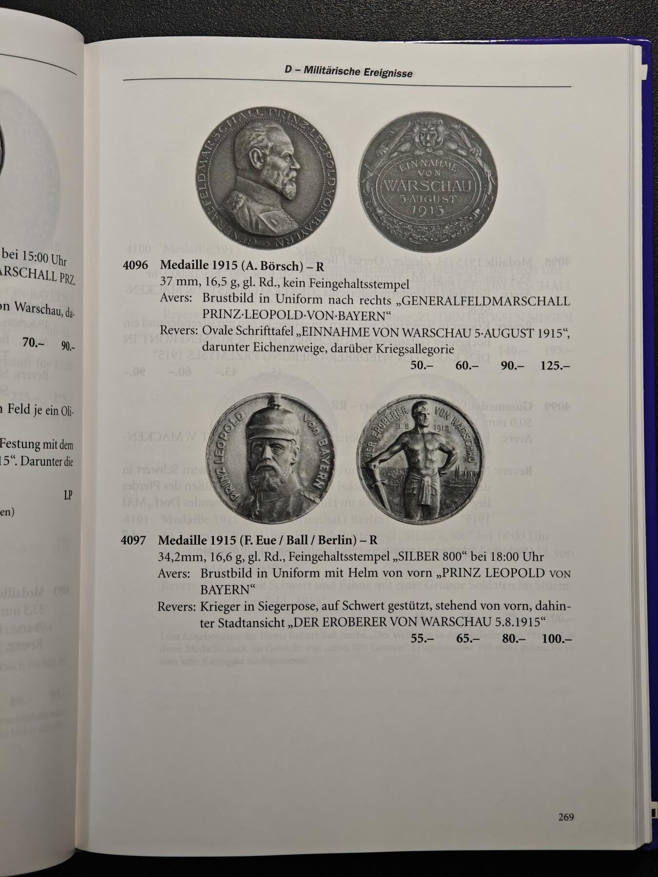 【德藏】世界币章拍卖第148期（拍品征集中~欢迎藏友联系） 97新  硬壳精装  德国一战银章目录 了解一战银章必备工具书 全书约384页