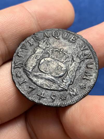 《竞宝斋》第423场 周日，周一，周二  3场连拍 （全场包邮） 西属墨西哥1745年4R地球银 海捞有蚀