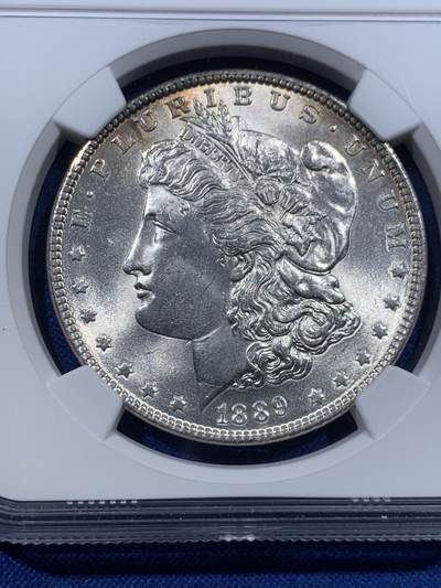 《竞宝斋》第423场 周日，周一，周二  3场连拍 （全场包邮） NGC MS64 美国 1889 摩根 1美元 银币