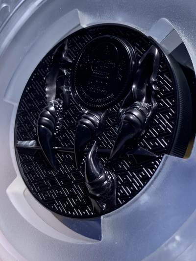 《竞宝斋》第423场 周日，周一，周二  3场连拍 （全场包邮） 首日封 PCGS PR70 蒙古2020年野生动物系列-草原雄鹰（钌化）5000图格里克精制纪念银币（CIT超高浮雕，5盎司重，999纯银，155.5克，45MM，限量3000枚）加大加厚盒