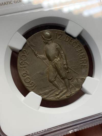 《竞宝斋》第423场 周日，周一，周二  3场连拍 （全场包邮） NGC MS63BN 瑞士1902年日内瓦凯雷德战役300周年纪念铜章