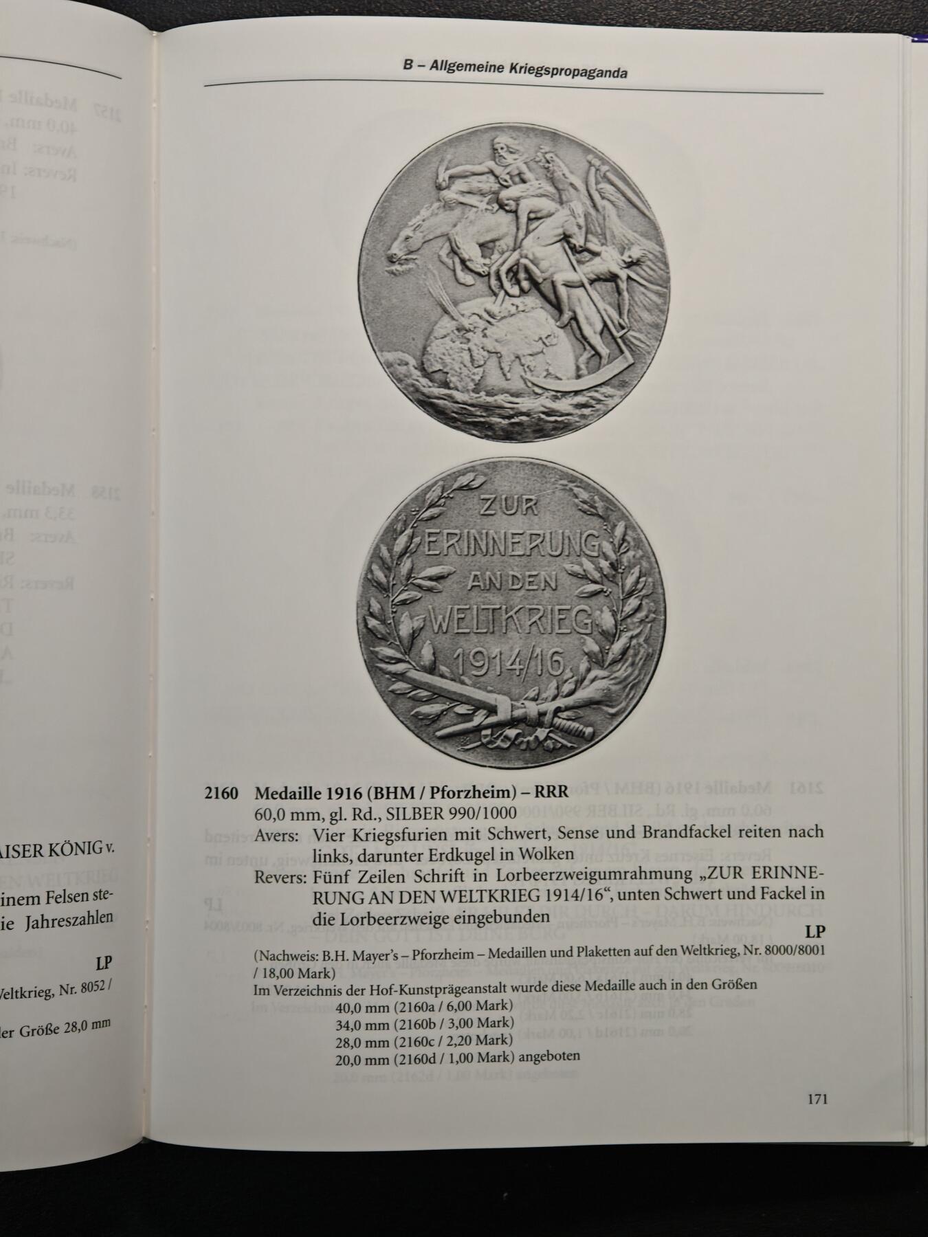 【德藏】世界币章拍卖第148期（拍品征集中~欢迎藏友联系） 97新  硬壳精装  德国一战银章目录 了解一战银章必备工具书 全书约384页