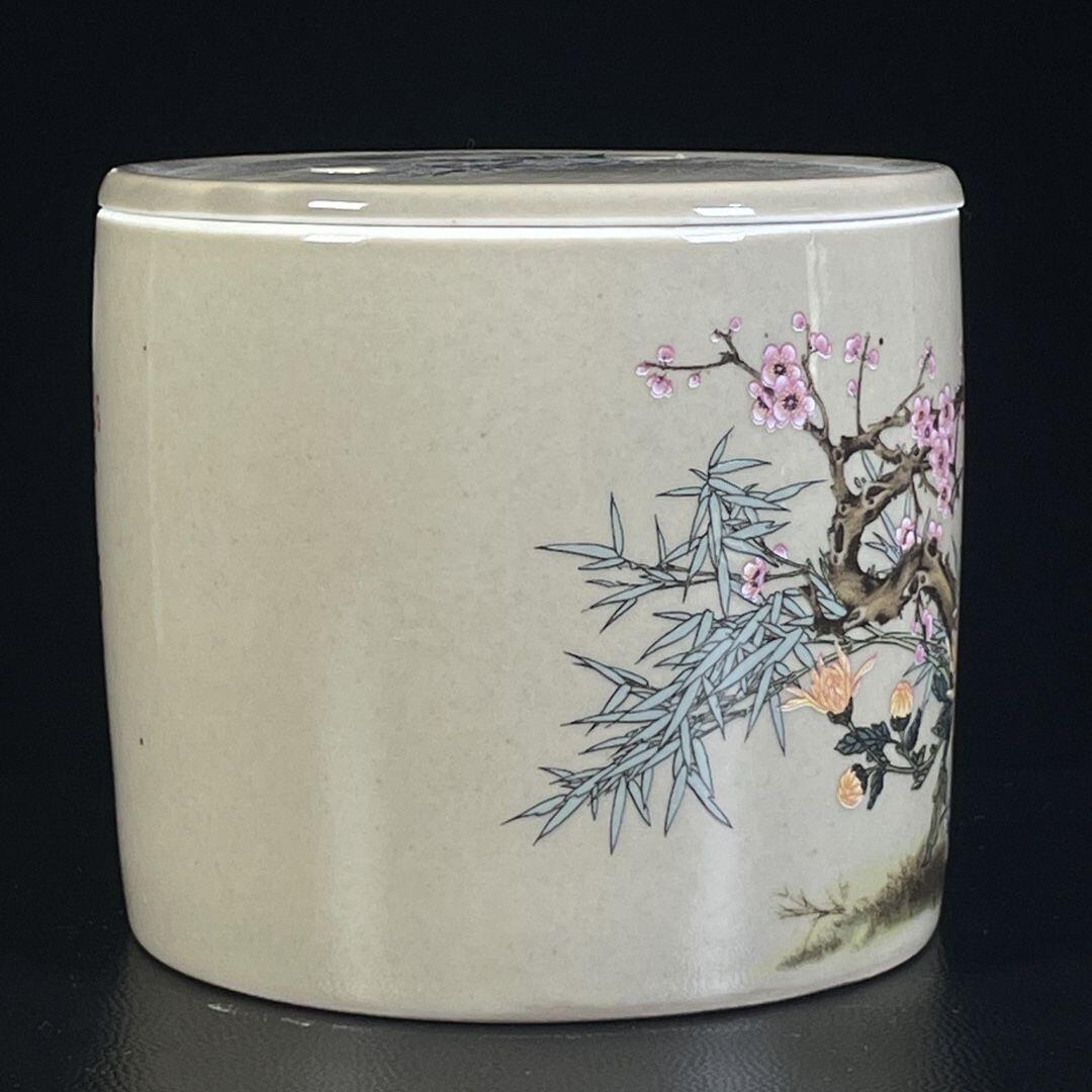 精品老瓷器专场 粉彩花卉盖罐仿古陶瓷
