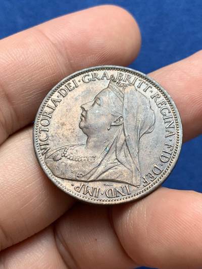 《竞宝斋》第423场 周日，周一，周二  3场连拍 （全场包邮） 英国1901年维多利亚1便士铜币 经典设计 光度好