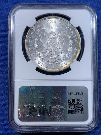 《竞宝斋》第423场 周日，周一，周二  3场连拍 （全场包邮） NGC MS64 美国1881年摩根大银币，卷首香槟包浆。