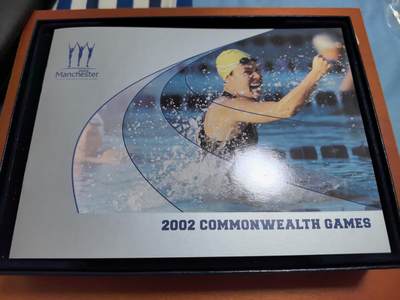 长老汇蛇年精选第五十四场拍卖 2002英国曼切斯特英联邦运动会4枚套装——英格兰+苏格兰+威尔士+北爱尔兰2英镑镀金精制银币，盒证全，稀少品种