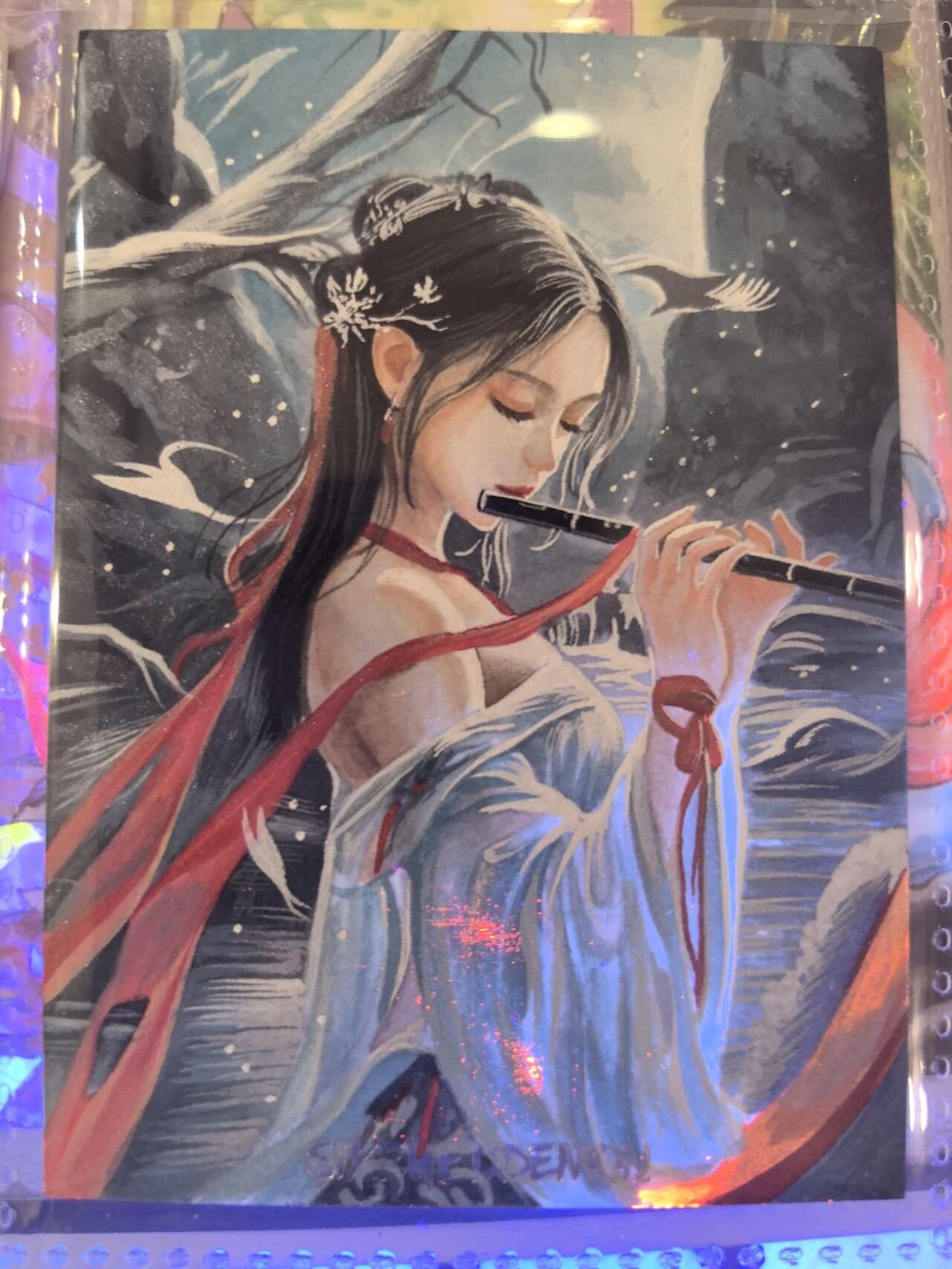 丫丫卡拍第8期（周二21点截止） 【手绘卡】少女笛音《影子》