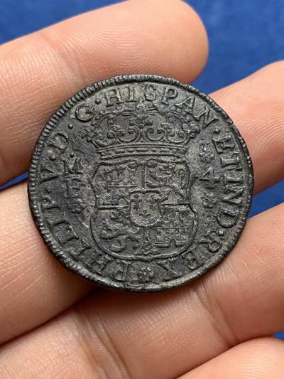 《竞宝斋》第423场 周日，周一，周二  3场连拍 （全场包邮） 西属墨西哥1745年4R地球银 海捞有蚀