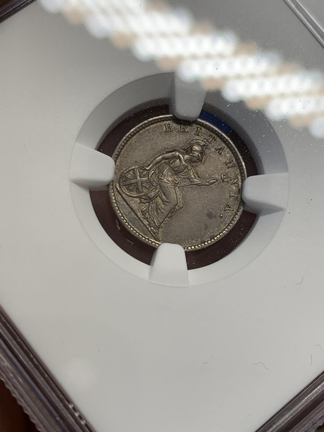 《竞宝斋》第423场 周日，周一，周二  3场连拍 （全场包邮） NGC AUD 英属爱奥尼亚群岛1862年30雷普塔银币 及其少见的品种 AU性价比极高 细节见图