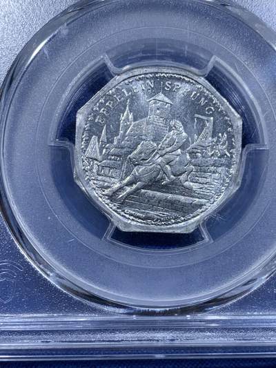 《竞宝斋》第423场 周日，周一，周二  3场连拍 （全场包邮） PCGS MS63 德国1920年紧急状态时期纽伦堡20芬尼代用币