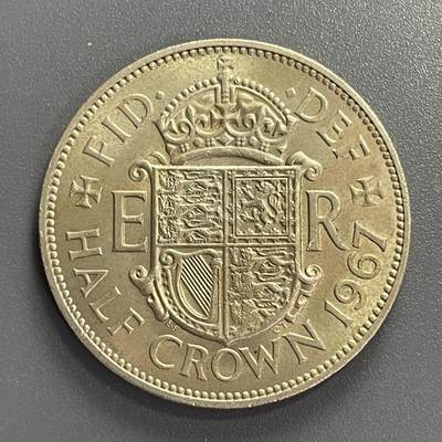 回流钱币1001-1 - 英国1967年半克朗镍币 32mm