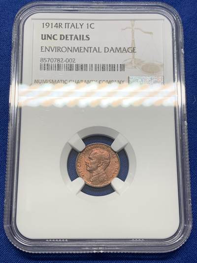 《竞宝斋》第423场 周日，周一，周二  3场连拍 （全场包邮） NGC UNCD 意大利1914年拿花女神1分