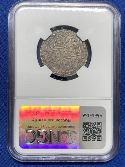 《竞宝斋》第423场 周日，周一，周二  3场连拍 （全场包邮） NGC AU55 英国1723年SSC版乔治一世1先令银币 少见品种 有分不易