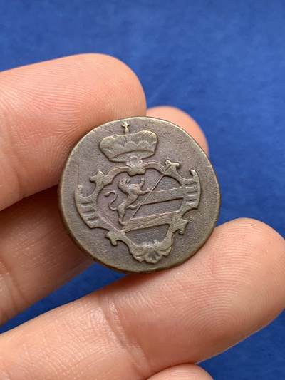 《竞宝斋》第423场 周日，周一，周二  3场连拍 （全场包邮） 两枚一组 奥占意大利北部邦国戈里齐亚铜质辅币：1764年1/2索尔多（币胚缺陷），1799年1索尔多，VF品