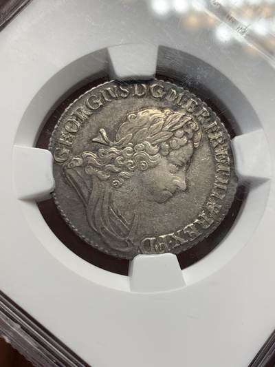 《竞宝斋》第423场 周日，周一，周二  3场连拍 （全场包邮） NGC AU55 英国1723年SSC版乔治一世1先令银币 少见品种 有分不易