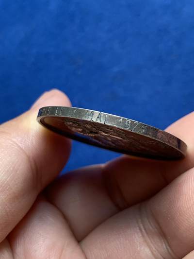 《竞宝斋》第423场 周日，周一，周二  3场连拍 （全场包邮） 1875年法国婚礼银章 高浮雕 21.6克 36.9mm 蜜蜂银标