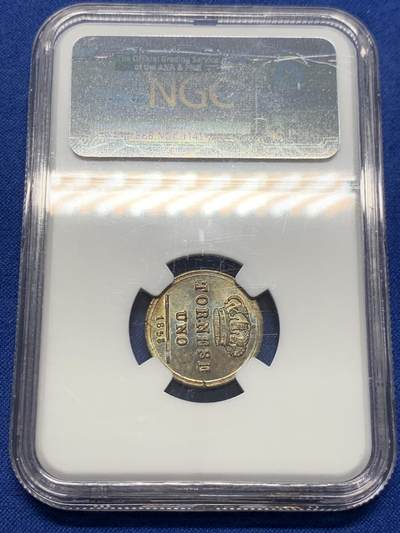 《竞宝斋》第423场 周日，周一，周二  3场连拍 （全场包邮） NGC MS63BN 意大利1858年两西西里王国1托尼斯铜币