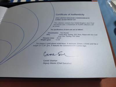 长老汇蛇年精选第五十四场拍卖 2002英国曼切斯特英联邦运动会4枚套装——英格兰+苏格兰+威尔士+北爱尔兰2英镑镀金精制银币，盒证全，稀少品种