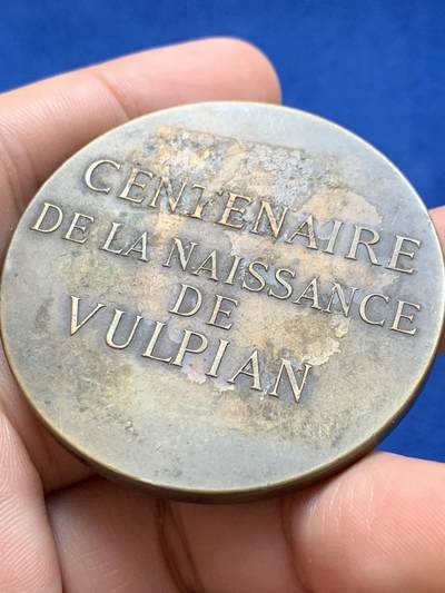 《竞宝斋》第423场 周日，周一，周二  3场连拍 （全场包邮） 法国神经学家阿尔弗雷德·沃尔皮安百年诞辰纪念铜章 高浮雕 61.2克 50mm