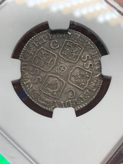 《竞宝斋》第423场 周日，周一，周二  3场连拍 （全场包邮） NGC AU55 英国1723年SSC版乔治一世1先令银币 少见品种 有分不易