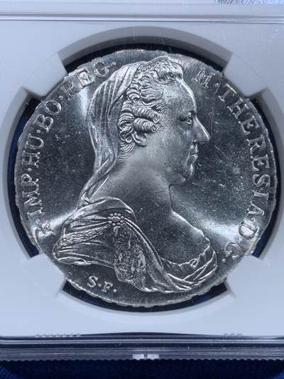 《竞宝斋》第423场 周日，周一，周二  3场连拍 （全场包邮） NGC MS65 双须版 奥地利1780大奶妈银币 原光 双须版好品稀少