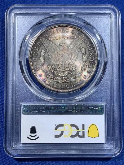 《竞宝斋》第423场 周日，周一，周二  3场连拍 （全场包邮） PCGS MS63 美国1882年摩根女神一美元银币 金属质感五彩包浆