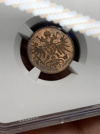 《竞宝斋》第423场 周日，周一，周二  3场连拍 （全场包邮） 唯一冠军分 NGC MS63RB 意大利 伦巴第-威尼斯王国 1862年 1索尔多铜币 值得入手的早期辅币