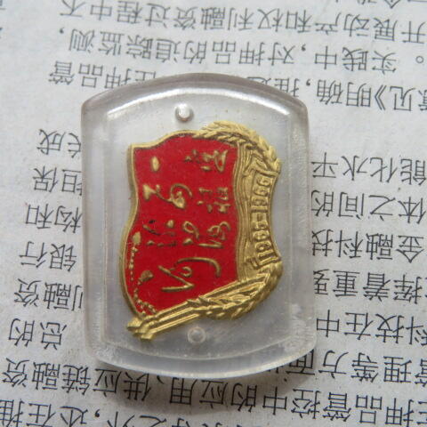 1965-1966“一定要根治海河”毛主席题词有机玻璃纪念章