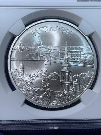 《竞宝斋》第424场 周日，周一，周二  3场连拍 （全场包邮） NGC MS69 克劳斯获奖币2009匈牙利布达佩斯普制银币5000福林