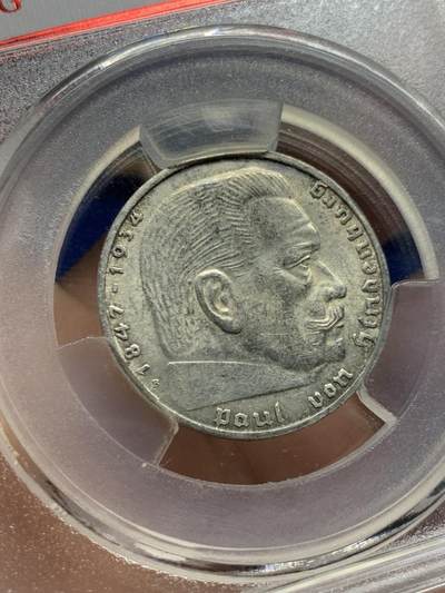 《竞宝斋》第424场 周日，周一，周二  3场连拍 （全场包邮） 爱藏 AU55 德国1938年兴登堡2马克银币