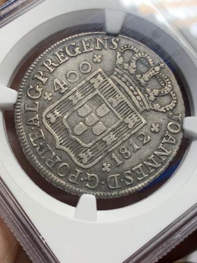 《竞宝斋》第424场 周日，周一，周二  3场连拍 （全场包邮） NGC XF45 葡萄牙1812年400R银币 自然状态 古朴漂亮