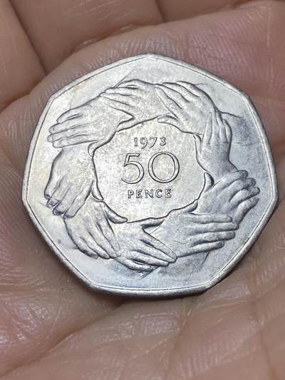 2025年第九十八场(总第一百二十四场）外国好品散币(免佣金) - 英国🇬🇧1973单年份50便士(英国加入欧洲经济共同体纪念币)