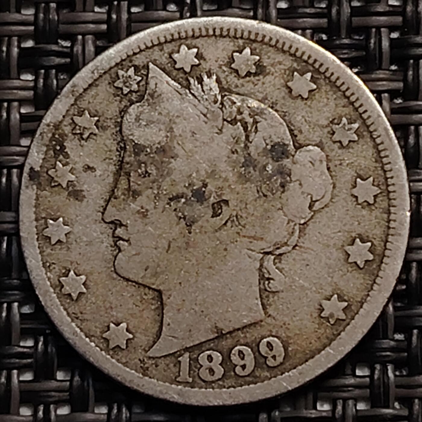 布加迪🐬～世界钱币(上海)🌾第 246 期 /  各国套币和散币 美国🇺🇸 1899年 5分 自由女神头像