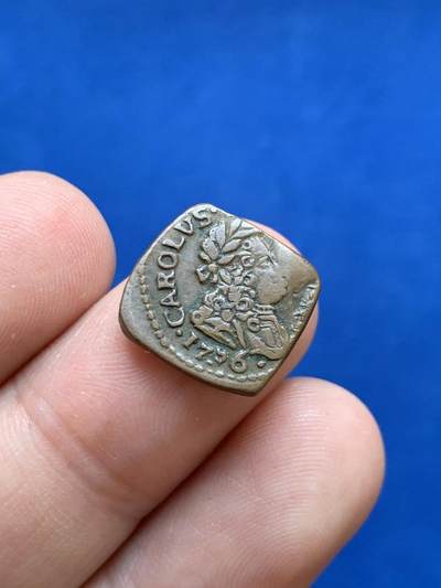 《竞宝斋》第423场 周日，周一，周二  3场连拍 （全场包邮） 意大利米兰邦国1736年1夸特里诺铜币 XF品