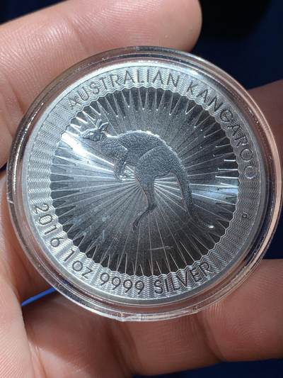 《竞宝斋》第424场 周日，周一，周二  3场连拍 （全场包邮） 澳大利亚2016年袋鼠银币 1盎司 9999银 31.1克