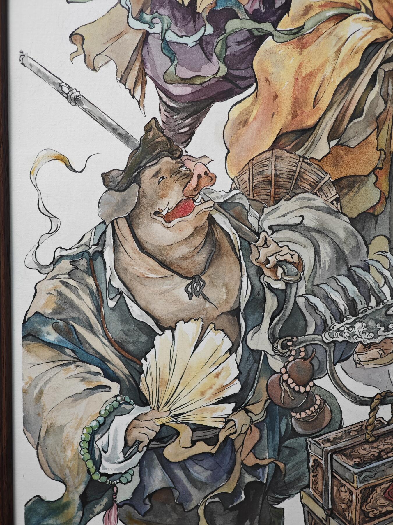 白泽拍卖卡牌手绘专场第25期 2025 鹿凝手绘画 西游同行 已封装 尺寸：内37cm*52cm 外43cm*58cm