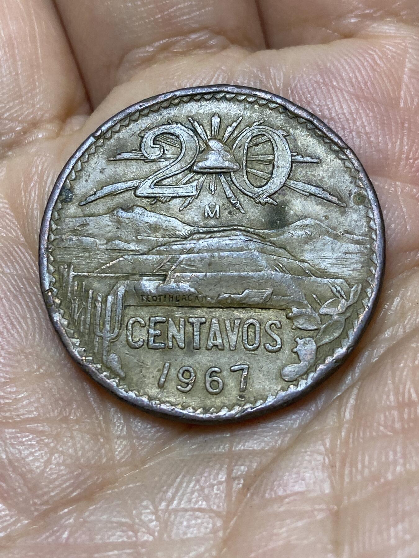 2025年第九十八场(总第一百二十四场）外国好品散币(免佣金) 墨西哥🇲🇽1967年20分(金字塔图案第二版)