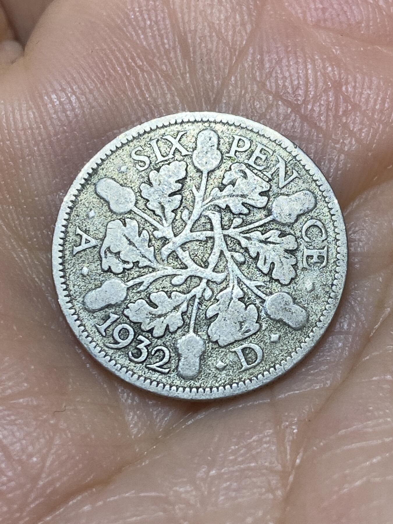 2025年第九十八场(总第一百二十四场）外国好品散币(免佣金) 英国🇬🇧1932年6便士银币(乔治五世第五版，500银)