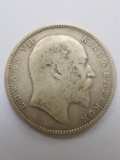 巨藏钱币第二期10月3号8点开拍古今中外硬币专场 英属印度1906年1卢比银币11.3克-爱德华七世