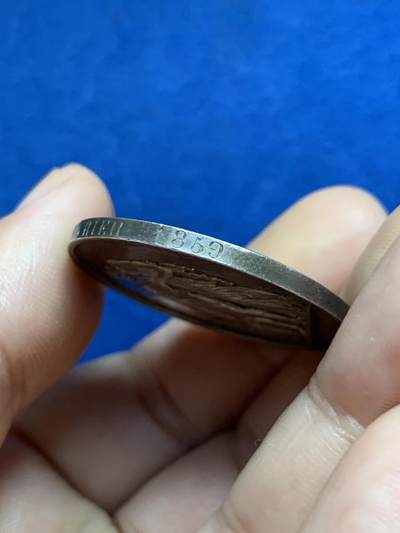 《竞宝斋》第424场 周日，周一，周二  3场连拍 （全场包邮） 法国婚礼银章 1859 手指银标 16.35克 33.3mm