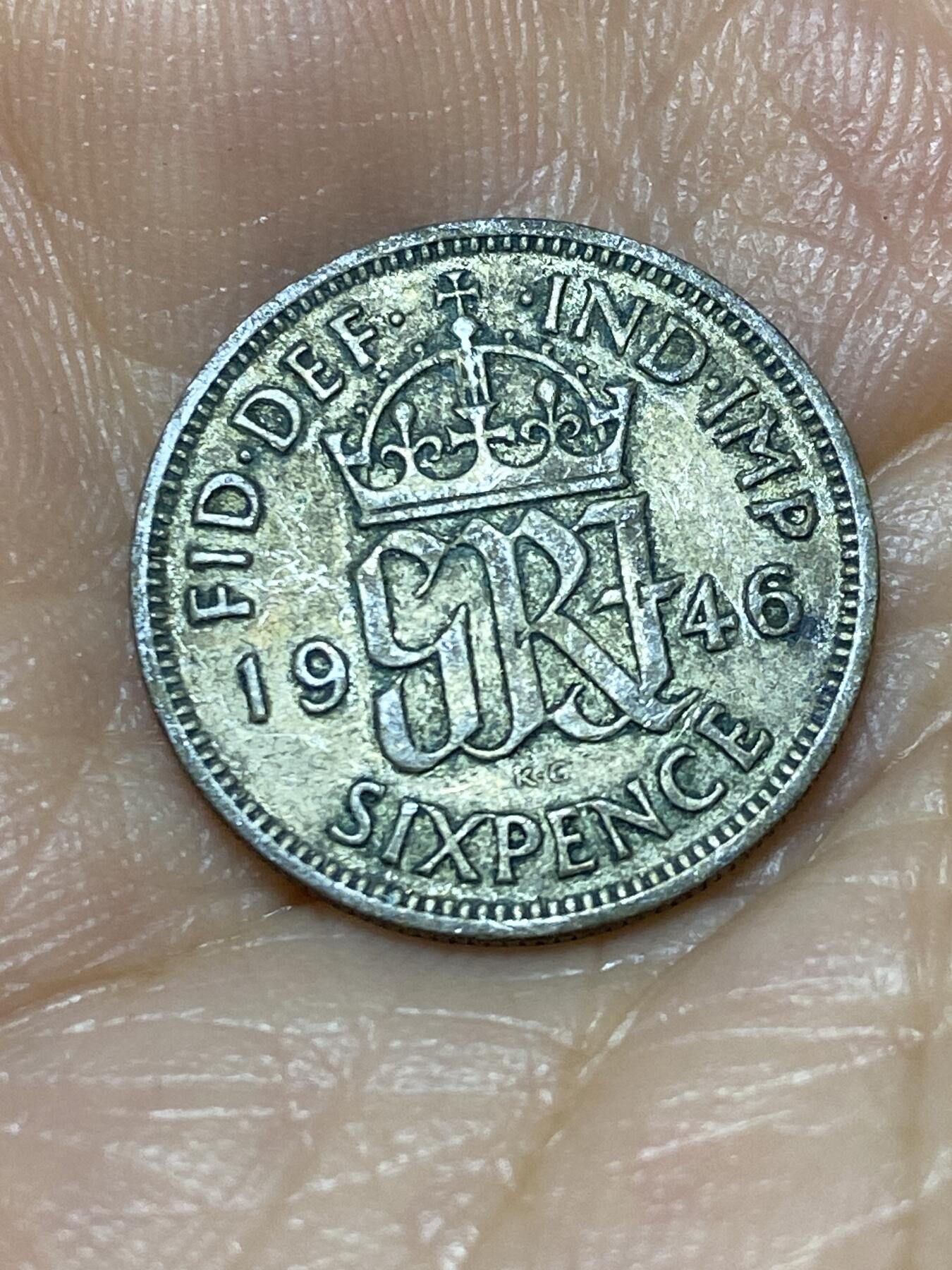 2025年第九十八场(总第一百二十四场）外国好品散币(免佣金) 英国🇬🇧1946年6便士银币(乔治六世第一版关门年，500银)