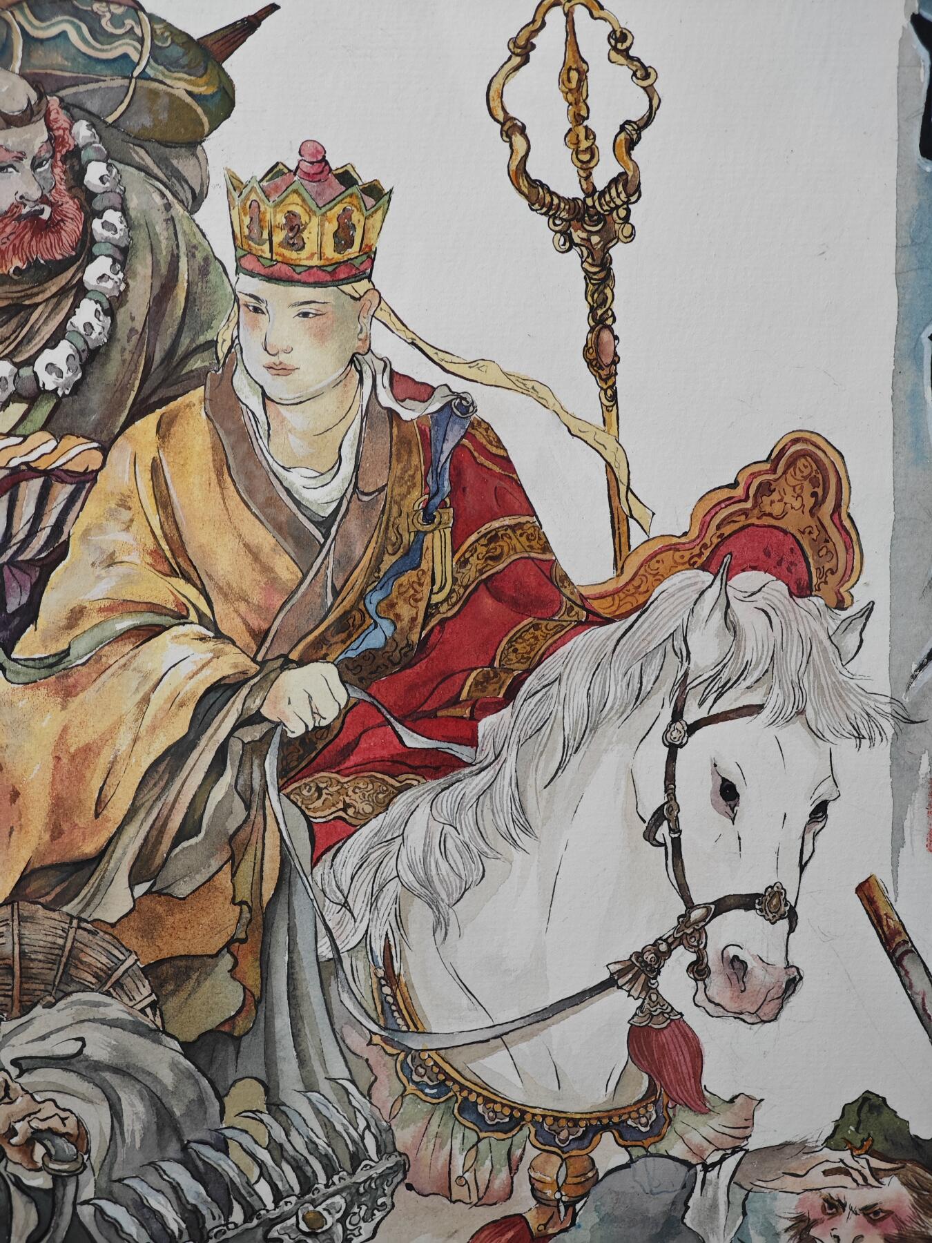 白泽拍卖卡牌手绘专场第25期 2025 鹿凝手绘画 西游同行 已封装 尺寸：内37cm*52cm 外43cm*58cm