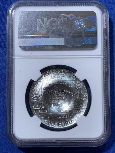 《竞宝斋》第424场 周日，周一，周二  3场连拍 （全场包邮） NGC PF70UC 首期蓝标 奥地利2025年超新星系列爱因斯坦环精制银币 带盒证